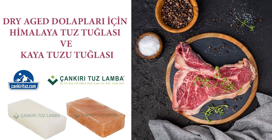 Dry Aged Dolapları için Himalaya Tuz Tuğlası ve Kaya Tuzu Tuğlası